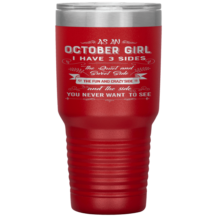 "October Girls 3 sides "Tumbler.Buy For Family & Friends. Save Shipping. - LA Shirt Company