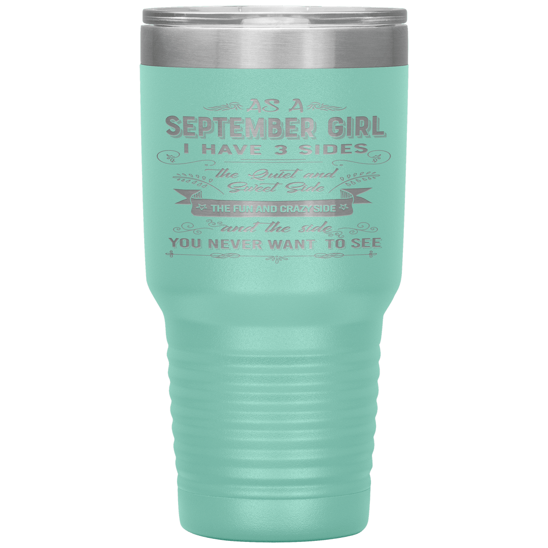 "September Girls 3 sides"Tumbler.Buy For Family & Friends. Save Shipping. - LA Shirt Company