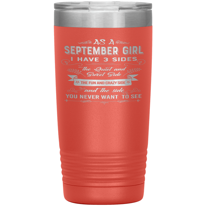 "September Girls 3 sides"Tumbler.Buy For Family & Friends. Save Shipping. - LA Shirt Company