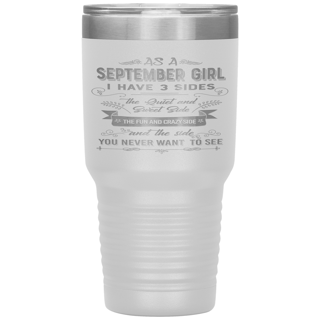 "September Girls 3 sides"Tumbler.Buy For Family & Friends. Save Shipping. - LA Shirt Company