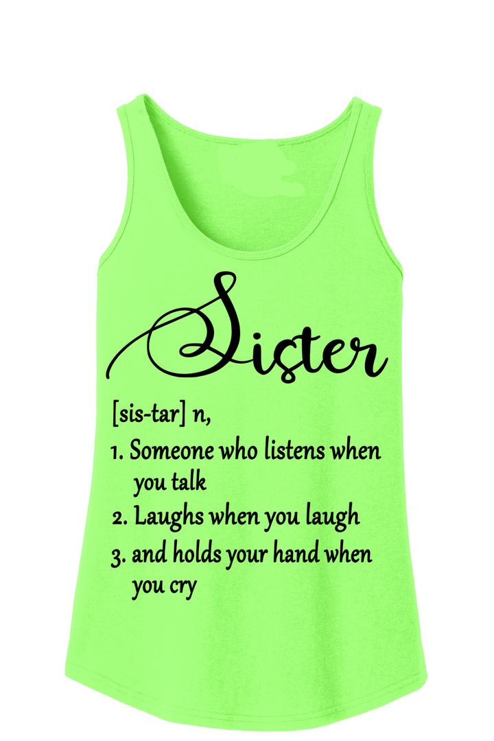 "Sistar"- Tank Top (Neon Yellow) - (Neon Green)
