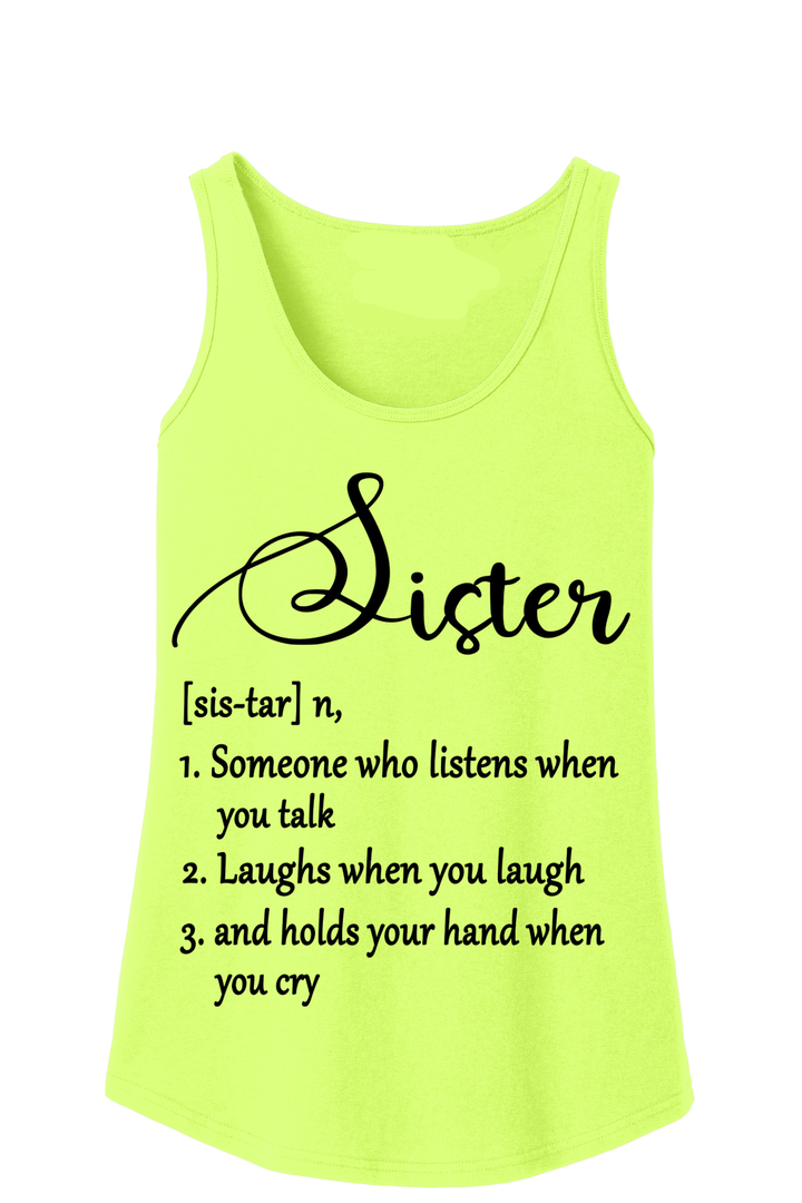 "Sistar"- Tank Top (Neon Yellow) - (Neon Green)