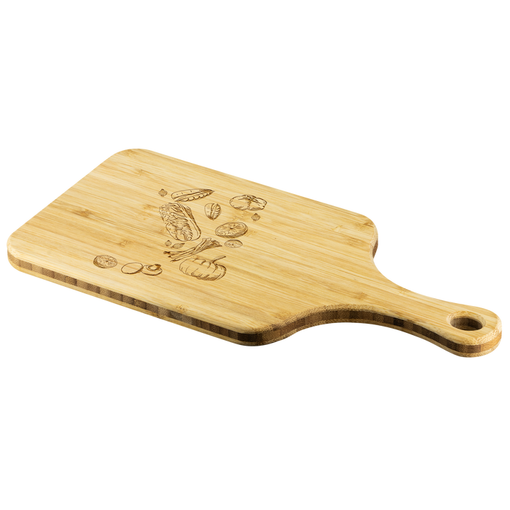 "VEGGIES" Wood Cutting Board With Handle