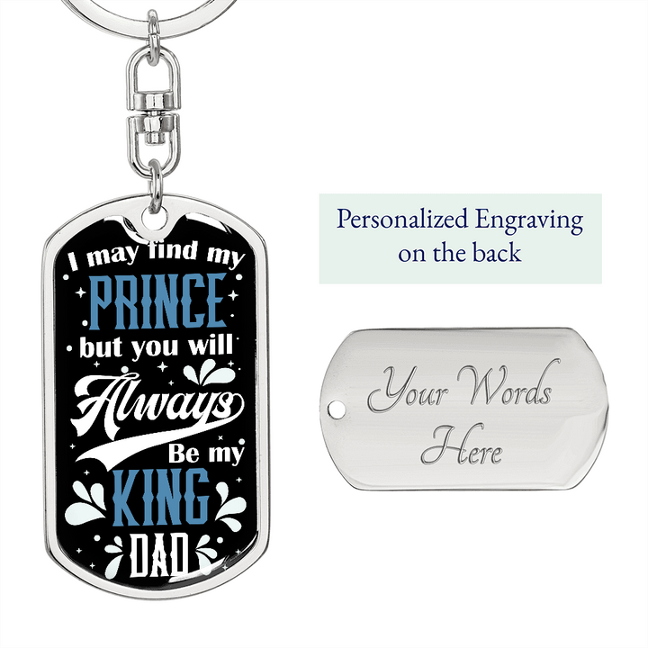Graphic Dog Tag Keychain Dad