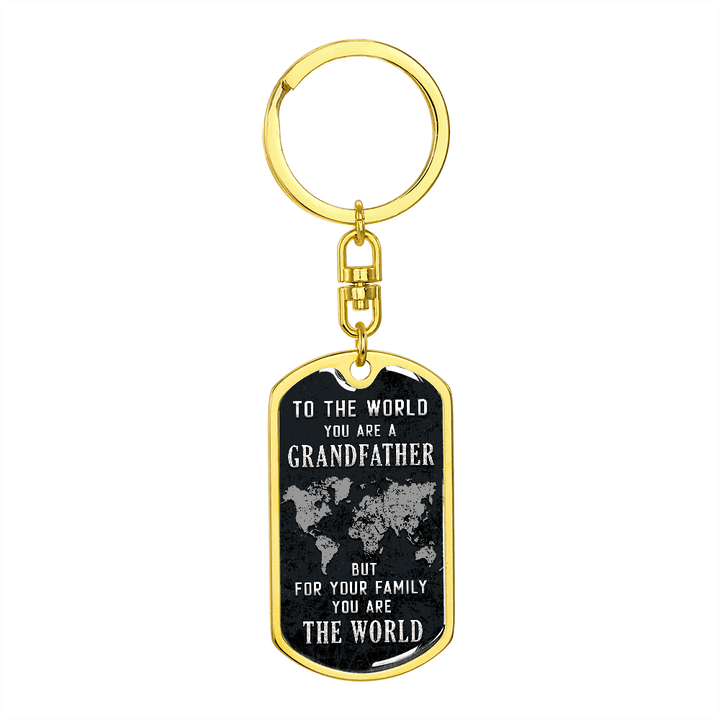 Graphic Dog Tag Keychain for grandfather