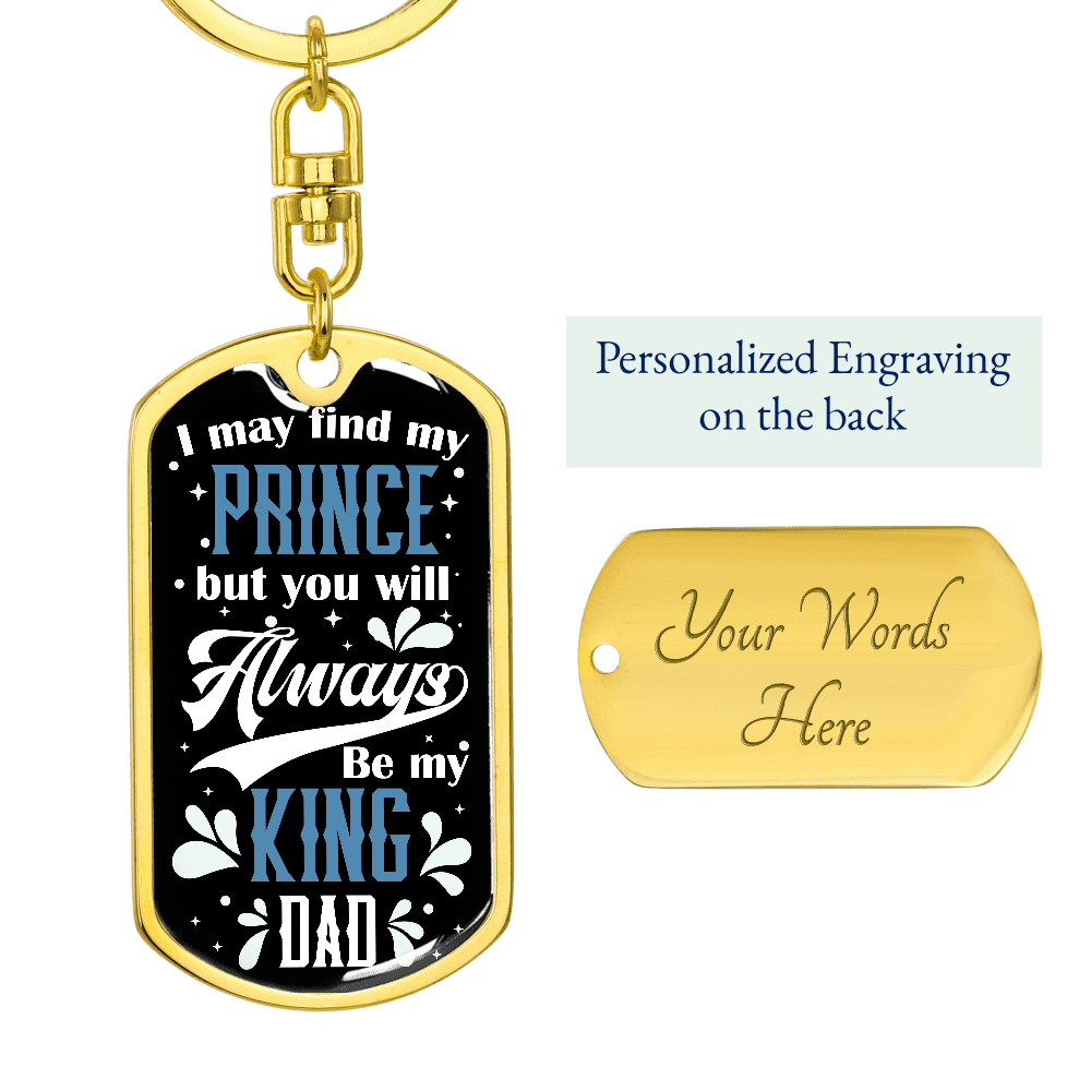 Graphic Dog Tag Keychain Dad