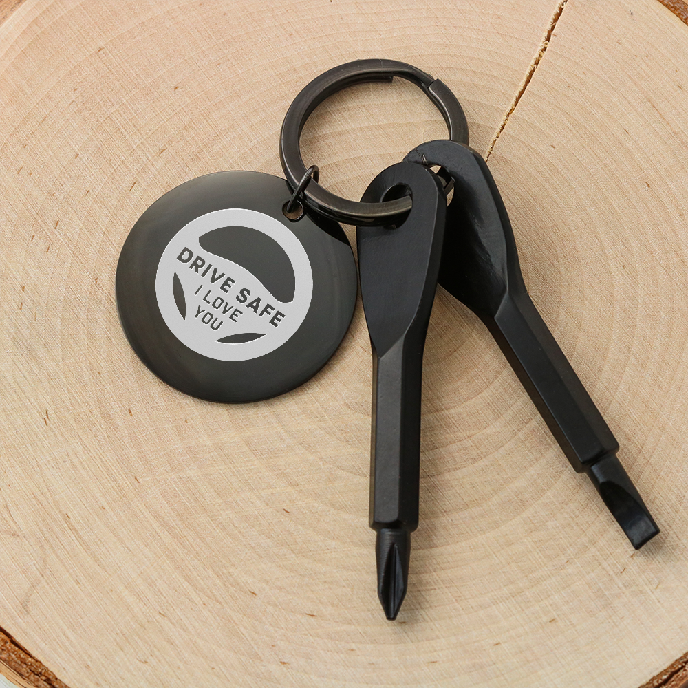 Screwdriver Keychain "Drive safe"