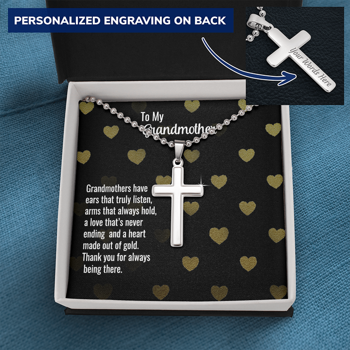 Personalized Cross Necklace For Grandmother