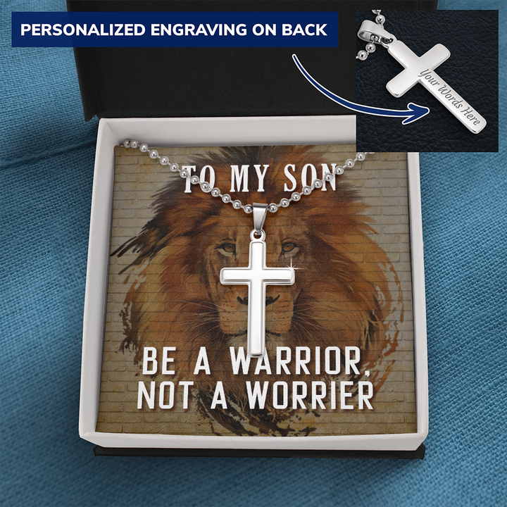 Personalized Cross Necklace for son