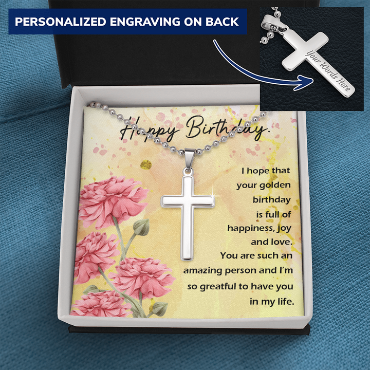 Personalized Cross Necklace For Birthday Gift