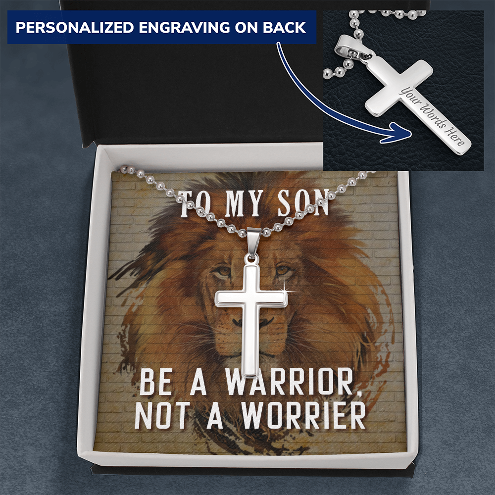 Personalized Cross Necklace for son
