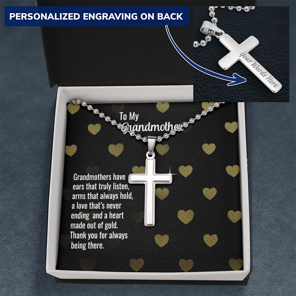 Personalized Cross Necklace For Grandmother