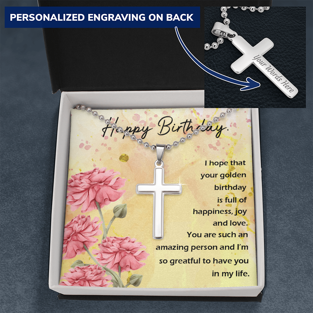 Personalized Cross Necklace For Birthday Gift