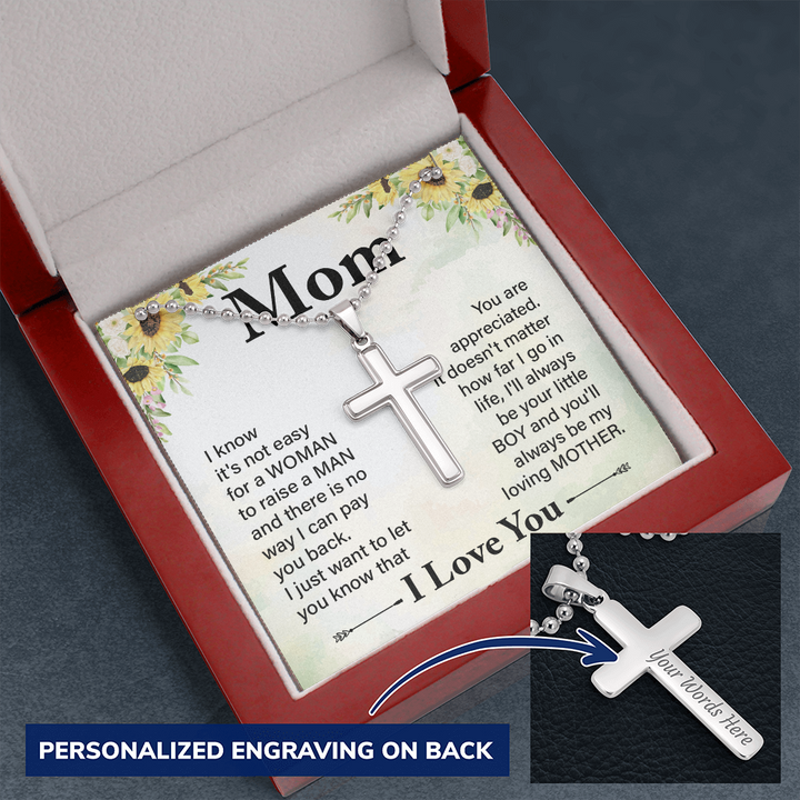 Personalized Cross Necklace For Mom