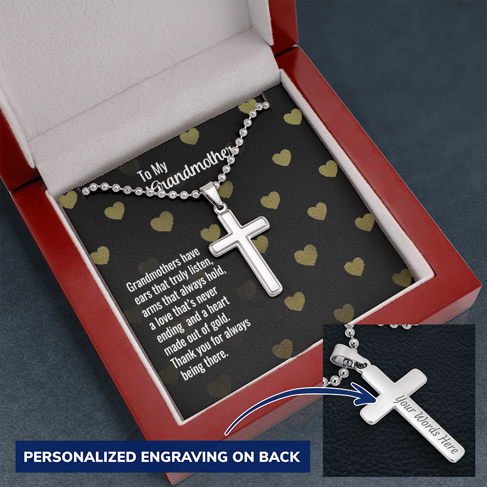 Personalized Cross Necklace For Grandmother