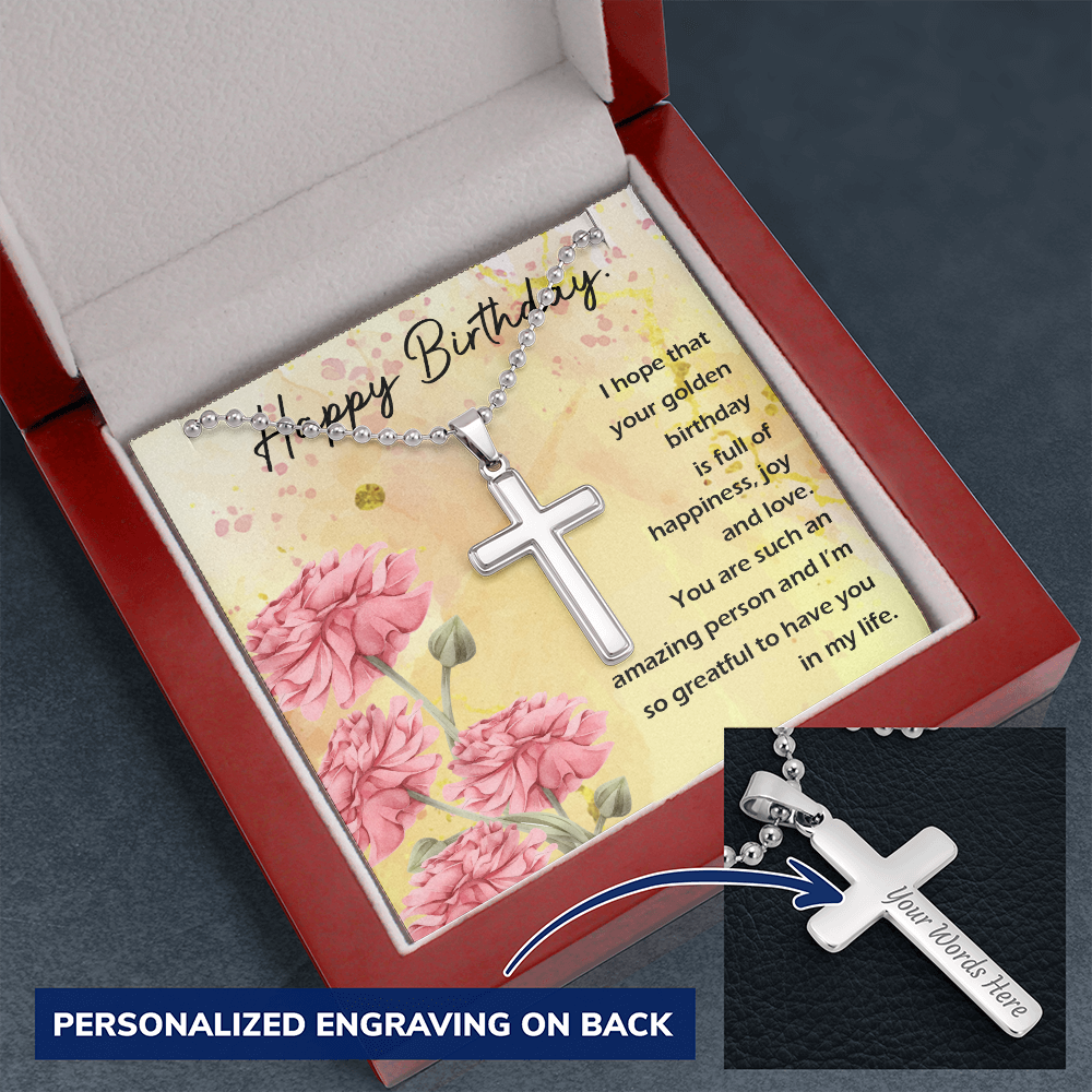 Personalized Cross Necklace For Birthday Gift