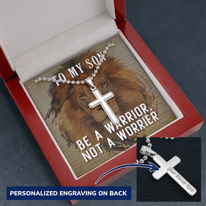 Personalized Cross Necklace for son