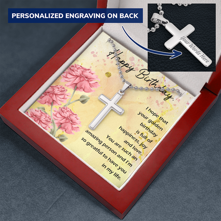 Personalized Cross Necklace For Birthday Gift
