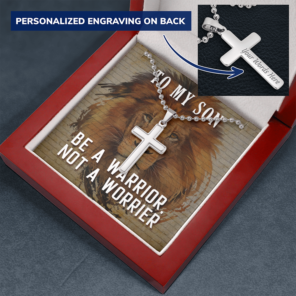 Personalized Cross Necklace for son