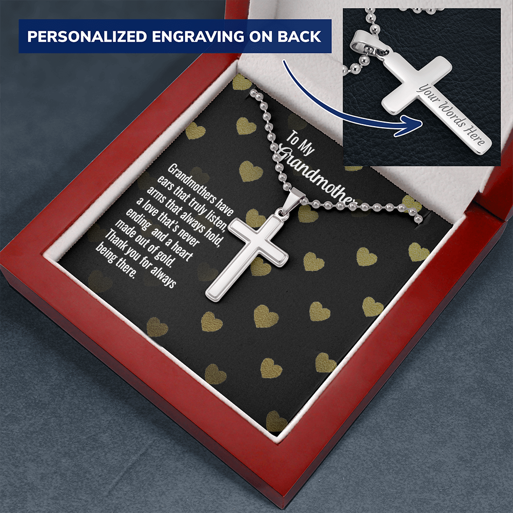 Personalized Cross Necklace For Grandmother