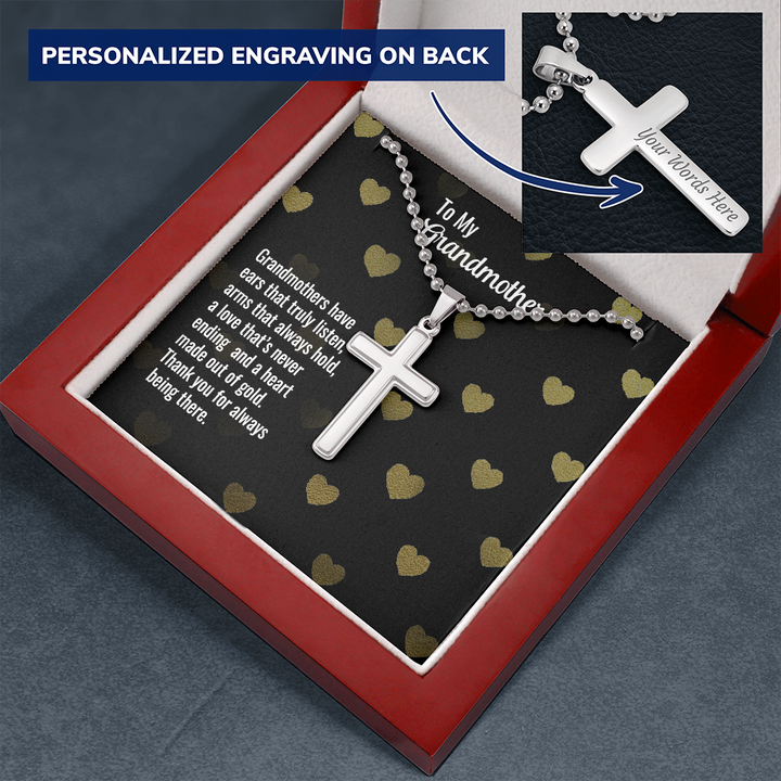 Personalized Cross Necklace For Grandmother