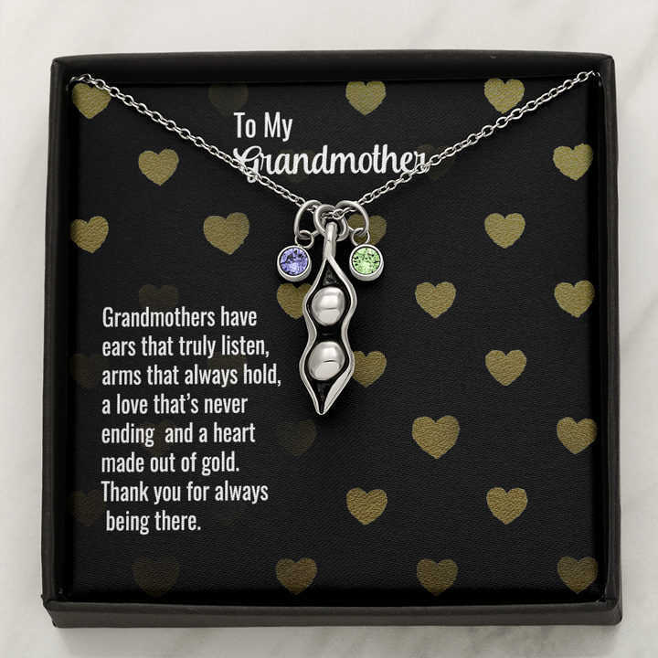 Pears In A Pod Necklace For Grandmother