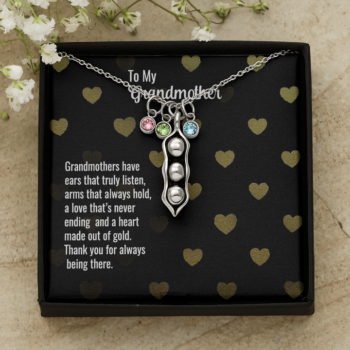 Pears In A Pod Necklace For Grandmother