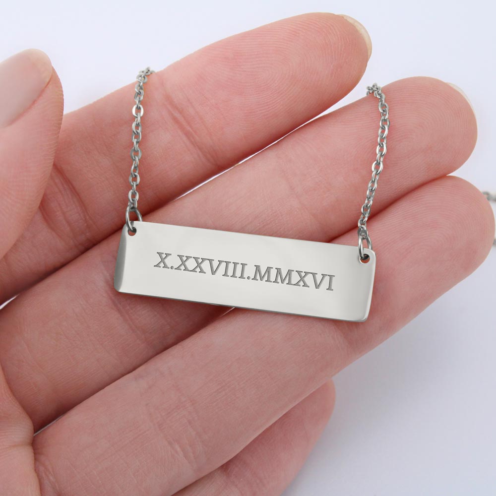 Roman Numeral Horizontal Bar Necklace anniversary
