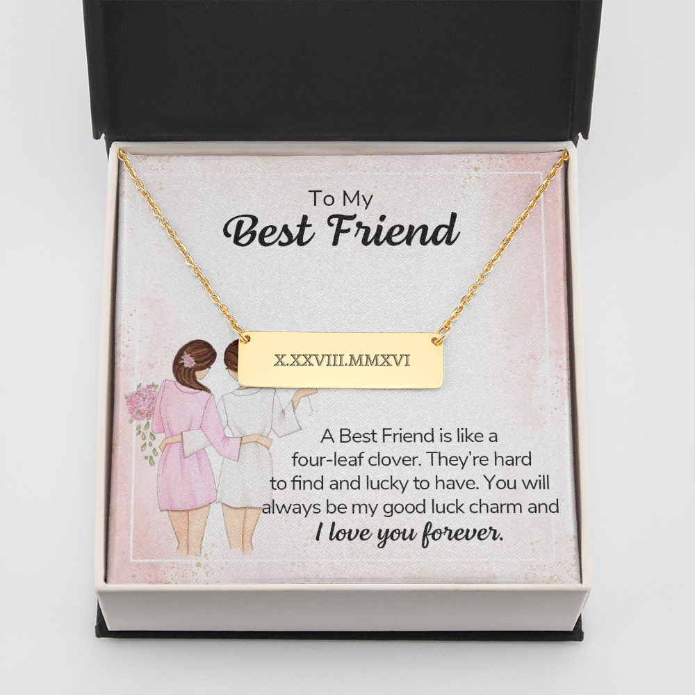 personalized Roman Numeral Horizontal Bar Necklace