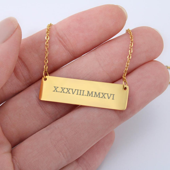 Roman Numeral Horizontal Bar Necklace anniversary