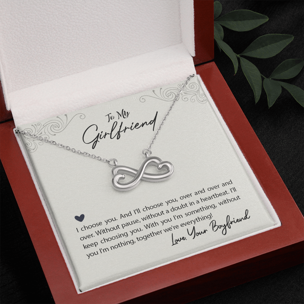Heart Shaped Infinity Necklace For Girlfriend
