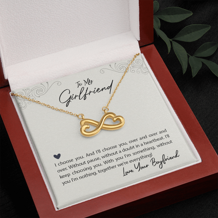 Heart Shaped Infinity Necklace For Girlfriend