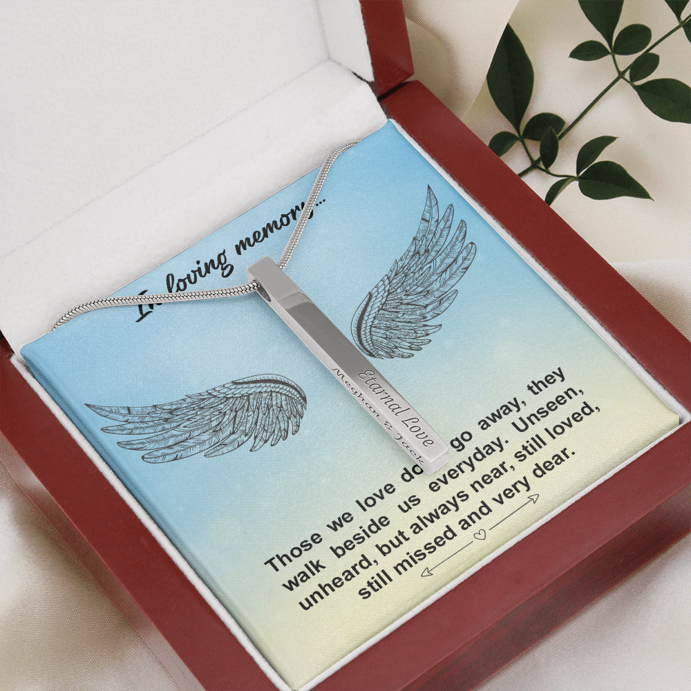 2 sided personalized vertical necklace for loved ones