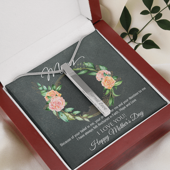 2 sided Personalised vertical necklace for mom