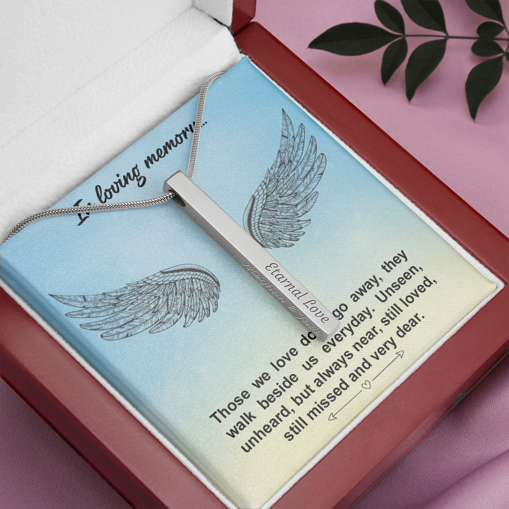 2 sided personalized vertical necklace for loved ones