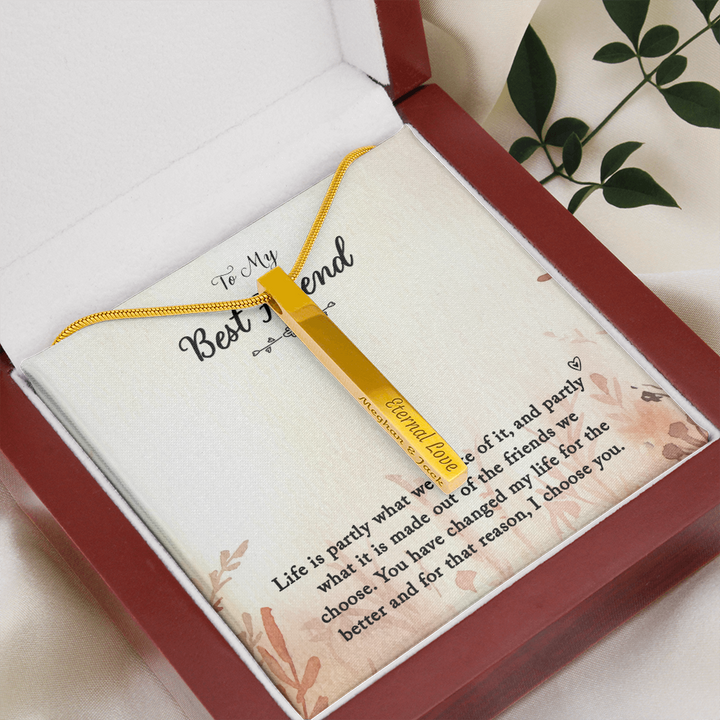 2 Sided Personalized Vertical necklace for Best Friend