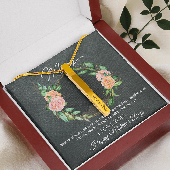 2 sided Personalised vertical necklace for mom