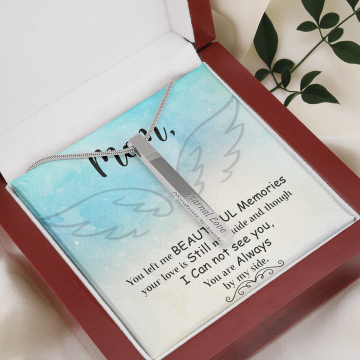 ENGRAVED PERSONALISED 4 SIDED VERTICAL NECKLACE FOR YOUR MOM