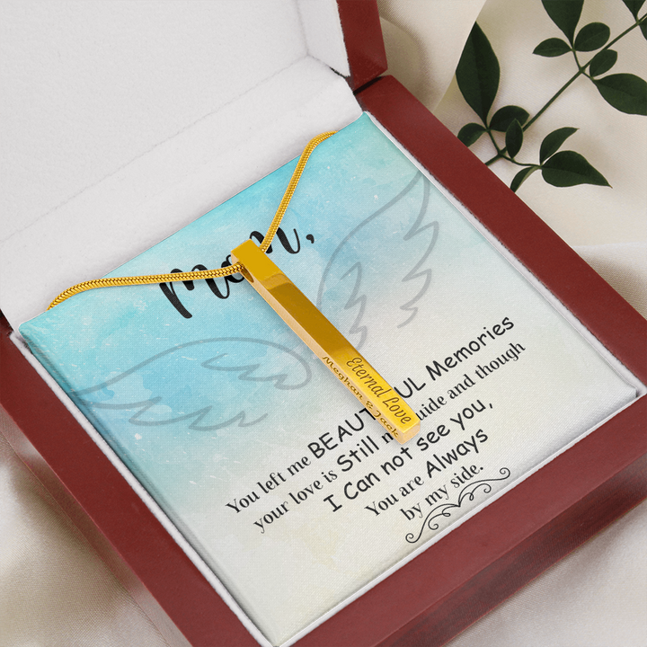 ENGRAVED PERSONALISED 4 SIDED VERTICAL NECKLACE FOR YOUR MOM