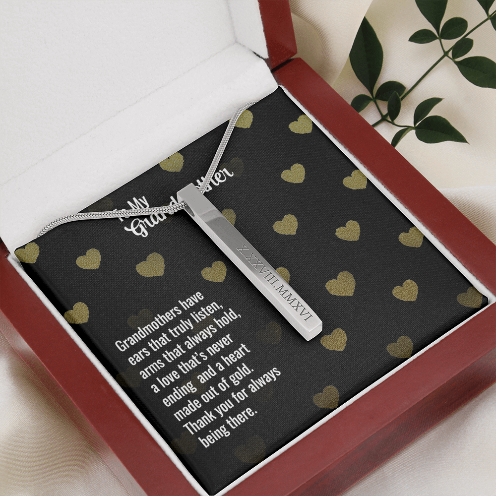 Grandmother Roman Numeral Vertical Stick Necklace