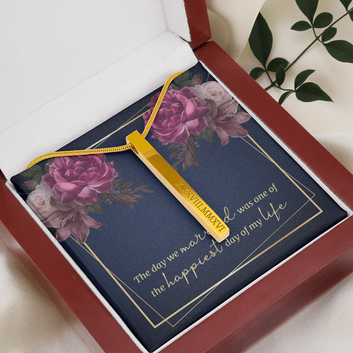Roman Numeral Vertical Stick Necklace