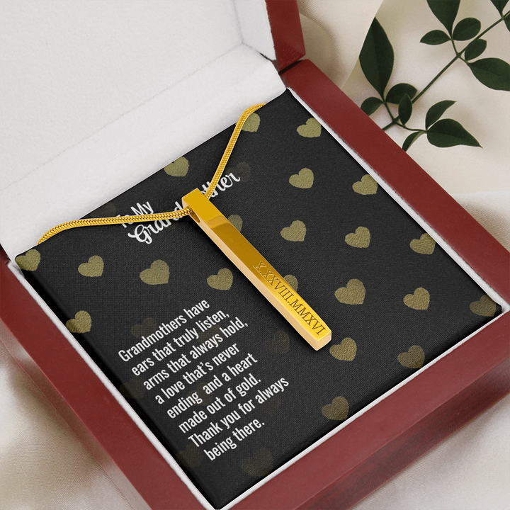 Grandmother Roman Numeral Vertical Stick Necklace