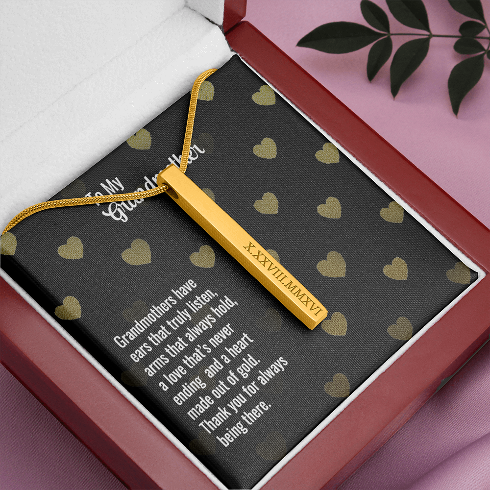 Grandmother Roman Numeral Vertical Stick Necklace
