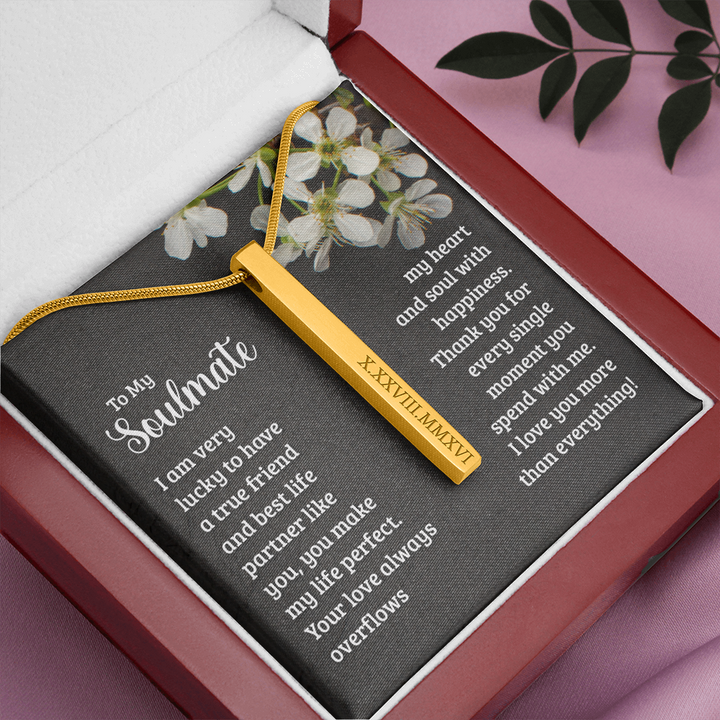 Soulmate Roman Numeral Vertical Stick Necklace