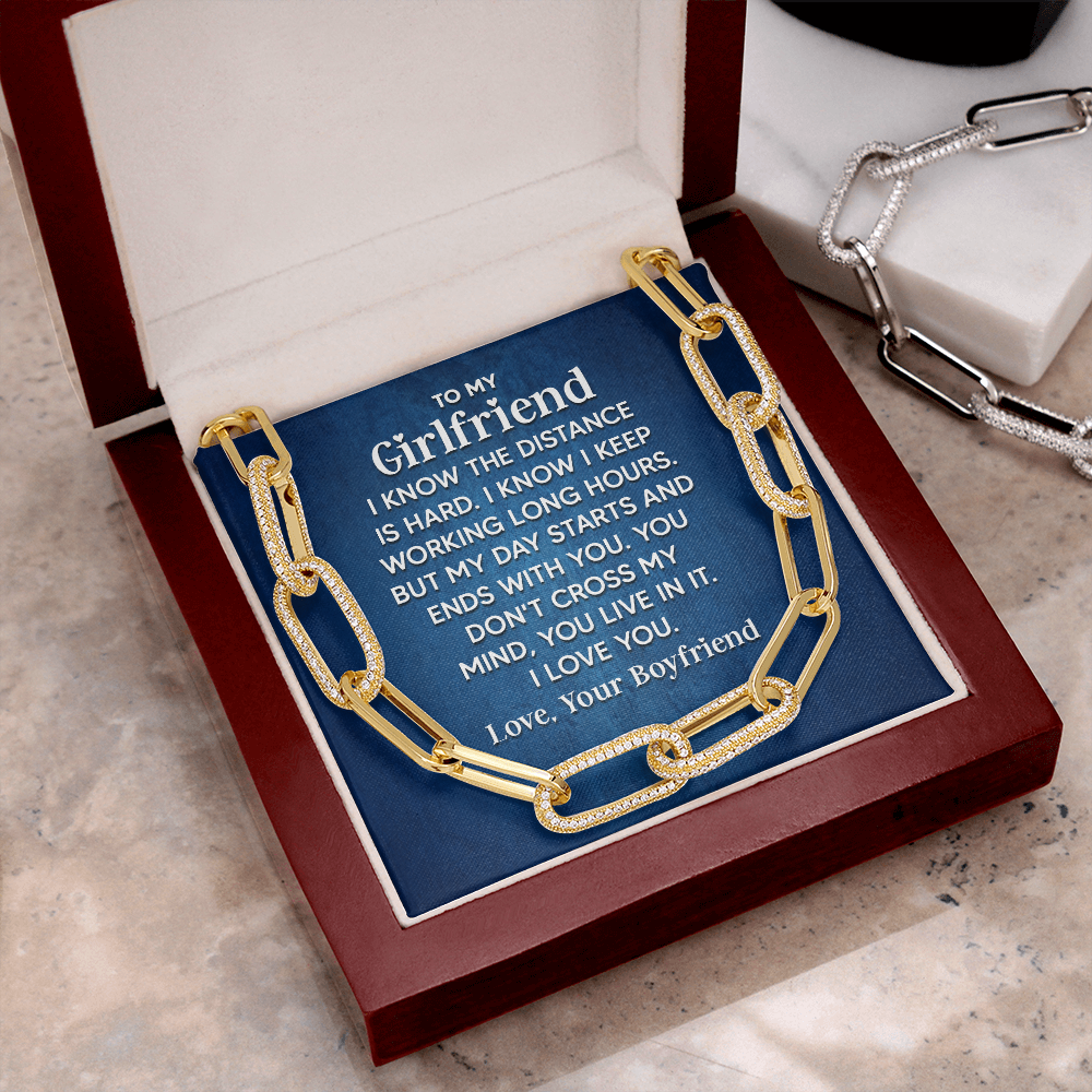 To My Girlfriend - I know the distance is hard Forever Linked Necklace