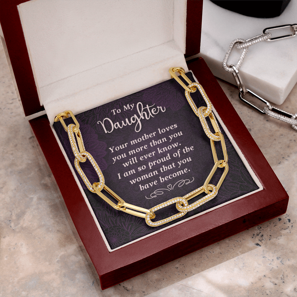 To my daughter-Your mother loves you Forever Linked Necklace
