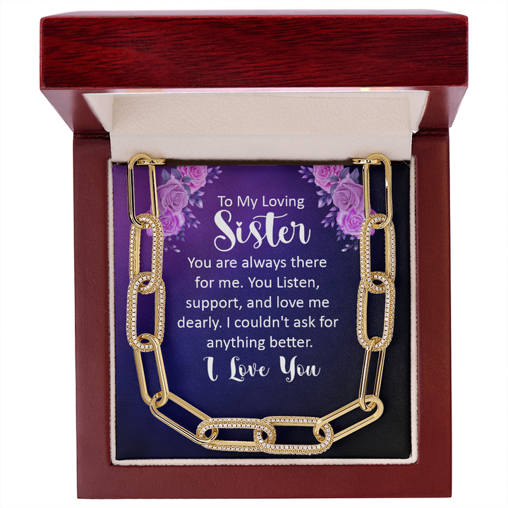 To My Loving sister - you are always there for me Forever Linked Necklace