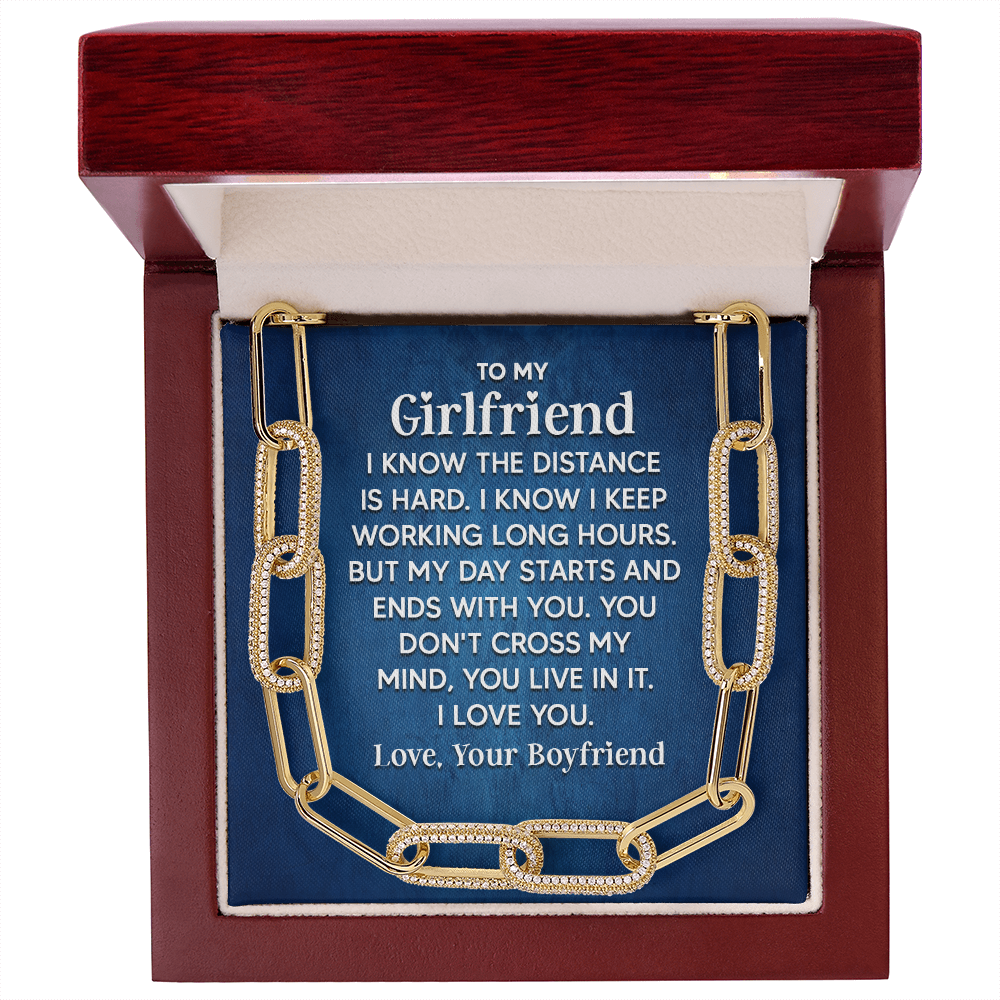 To My Girlfriend - I know the distance is hard Forever Linked Necklace