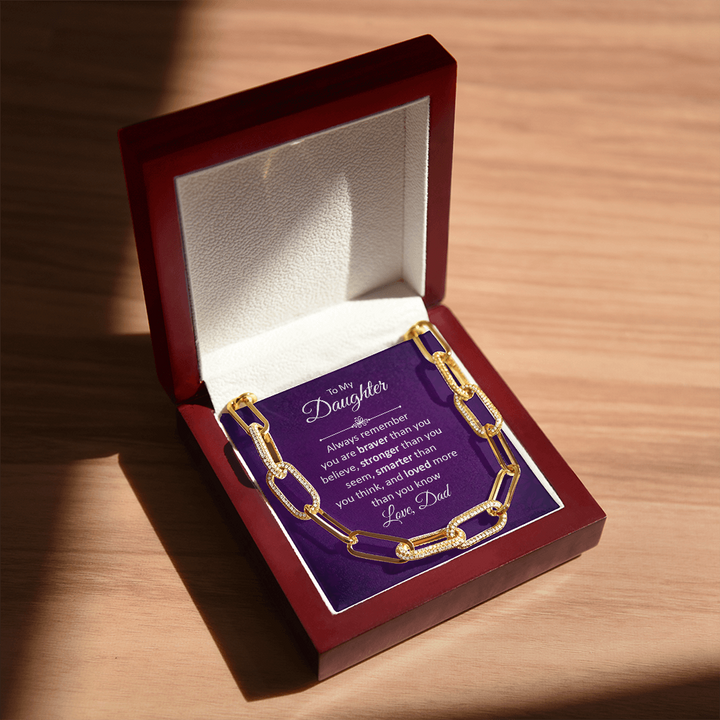 To My Daughter - Always remember Forever Linked Necklace