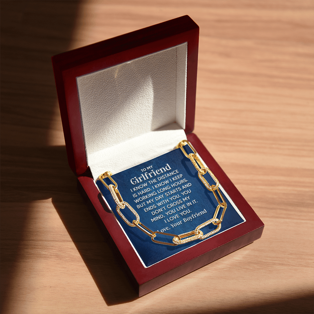 To My Girlfriend - I know the distance is hard Forever Linked Necklace